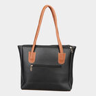 Women's Black Polyurethane Tote Bag, , small image number null