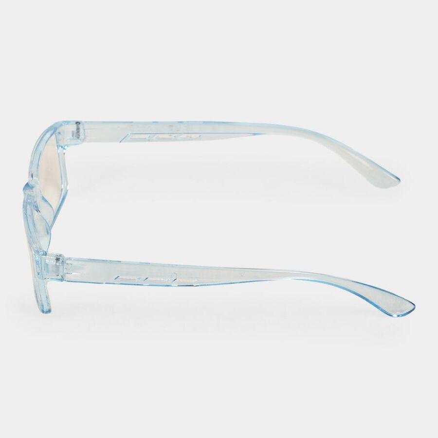 Men's Plastic Clear Glass Rectangle Sunglasses, , large image number null