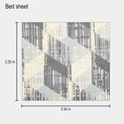Green Cotton Double Bedsheet with Pillow Cover, , small