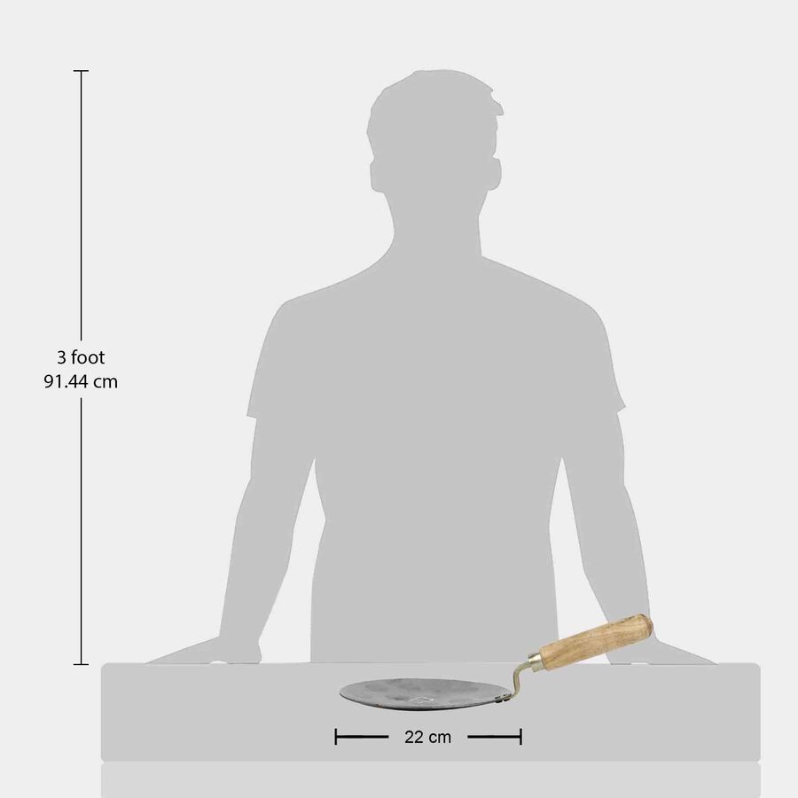 Iron Tawa With Wooden Handle (22cm), , large image number null