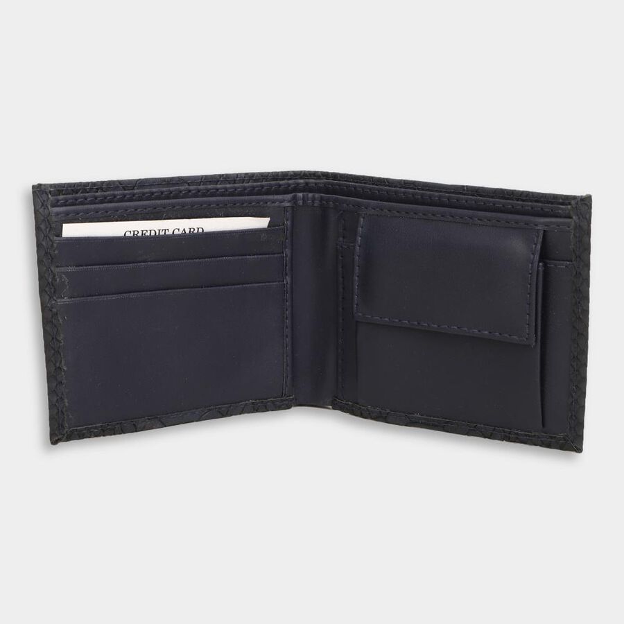 Men's Blue Polyurethane Wallet, , large