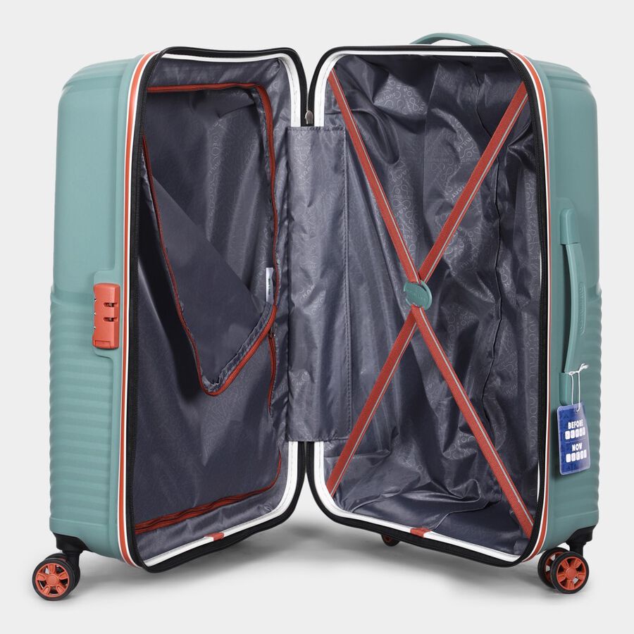 8-Wheel Light Green Polypropylene Hard Case Trolley, Medium, , large image number null