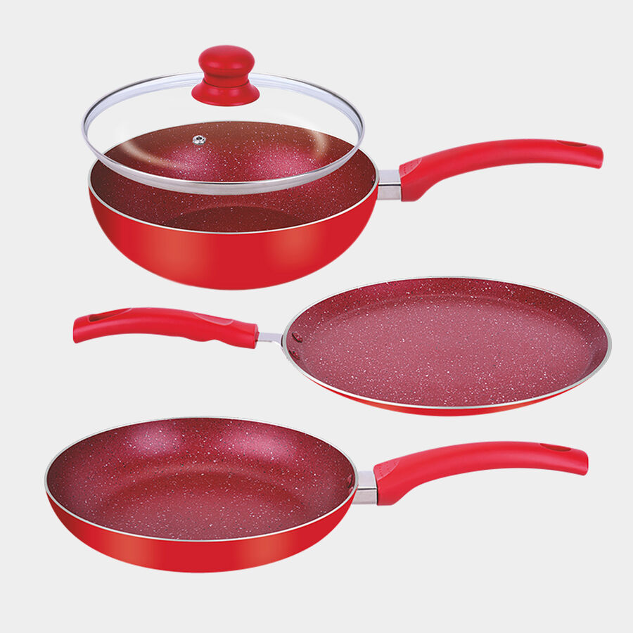 Aluminium Cookware Set - Wok, Fry pan & Tawa, , large image number null