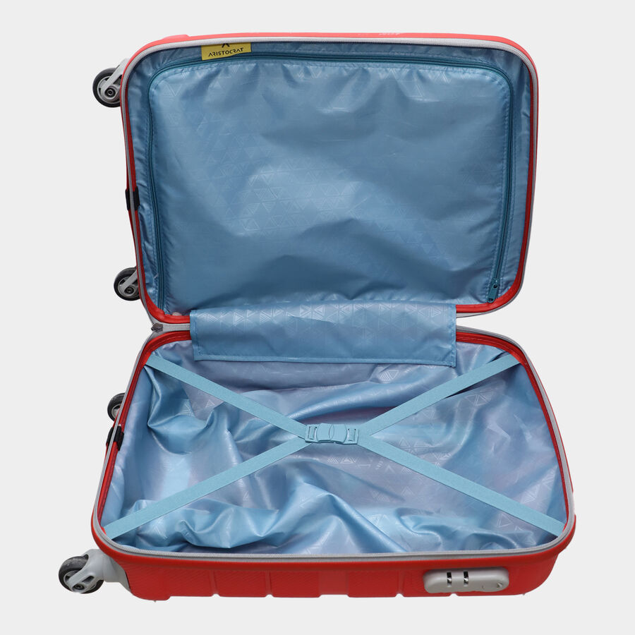 4-Wheel Red Polypropylene Hard Case Trolley, Small, , large image number null