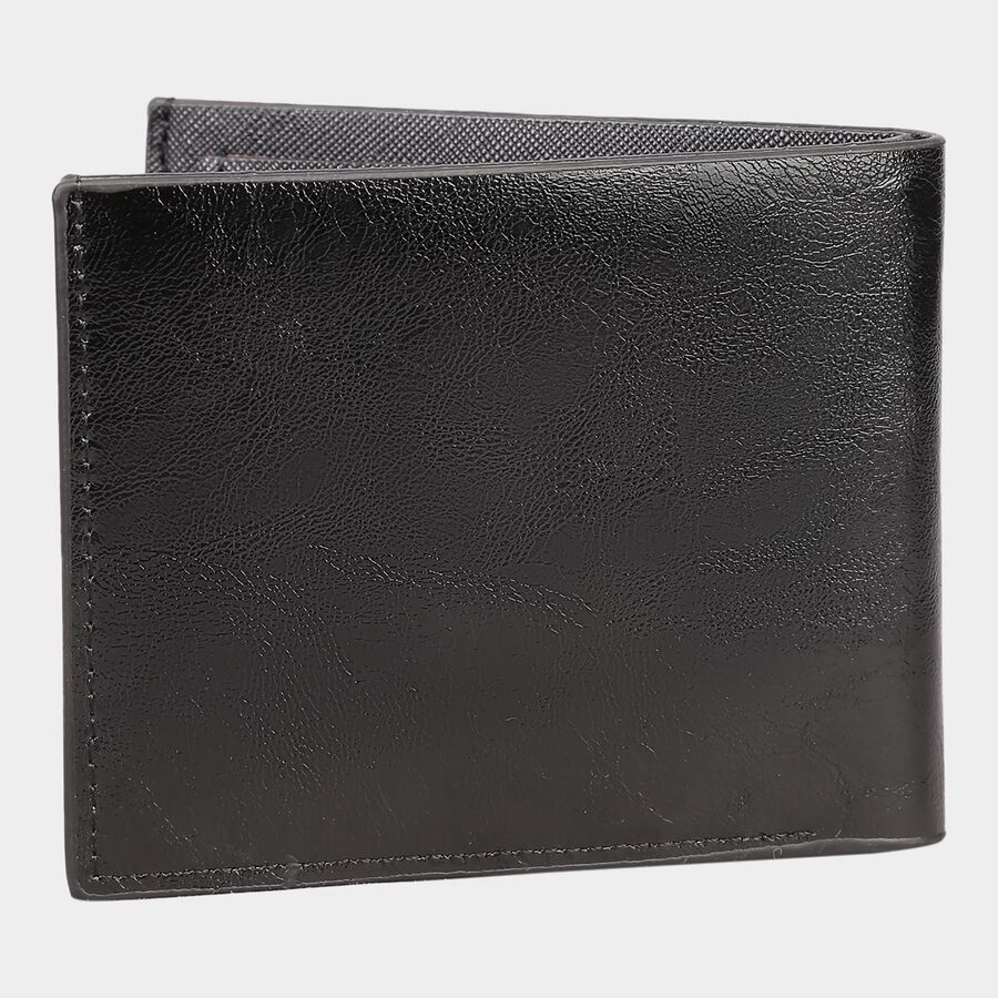 Men's Black Polyurethane Wallet, , large image number null