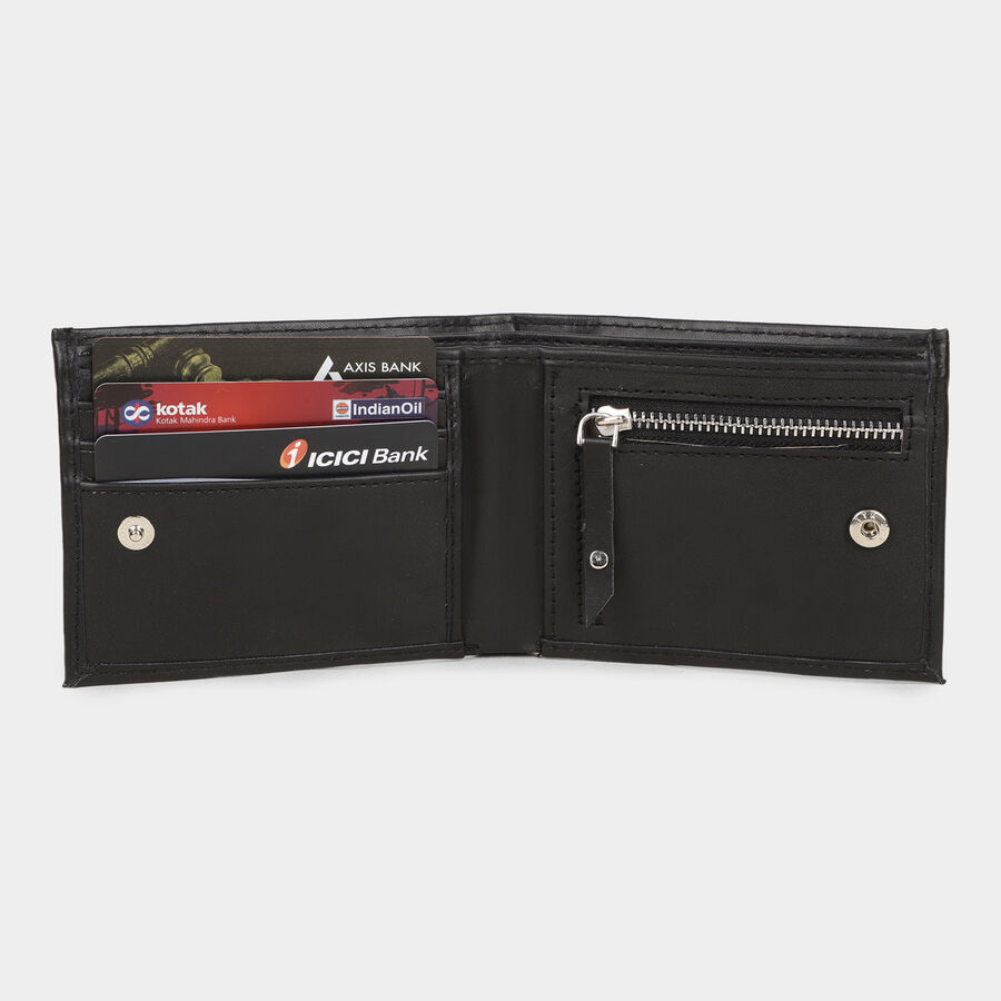 Black Polyurethane Wallet, , large