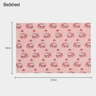 Pink Cotton Elephant Printed Single Bedsheet, , small