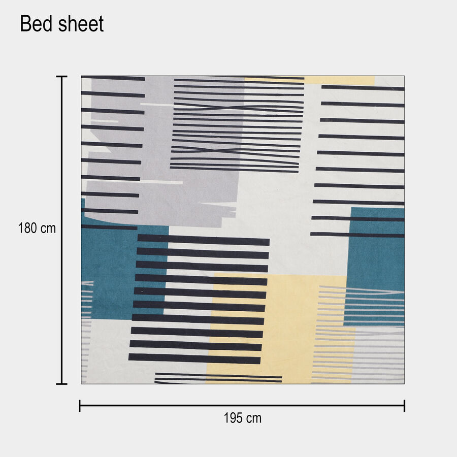 120 GSM Blue Microfiber Double Bedsheet, , large image number null