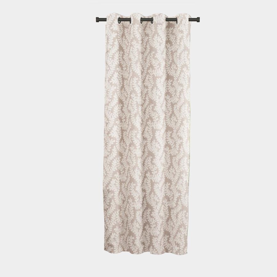 5ft. Bedroom Soft Beige Printed Eyelet Curtains, , large image number null