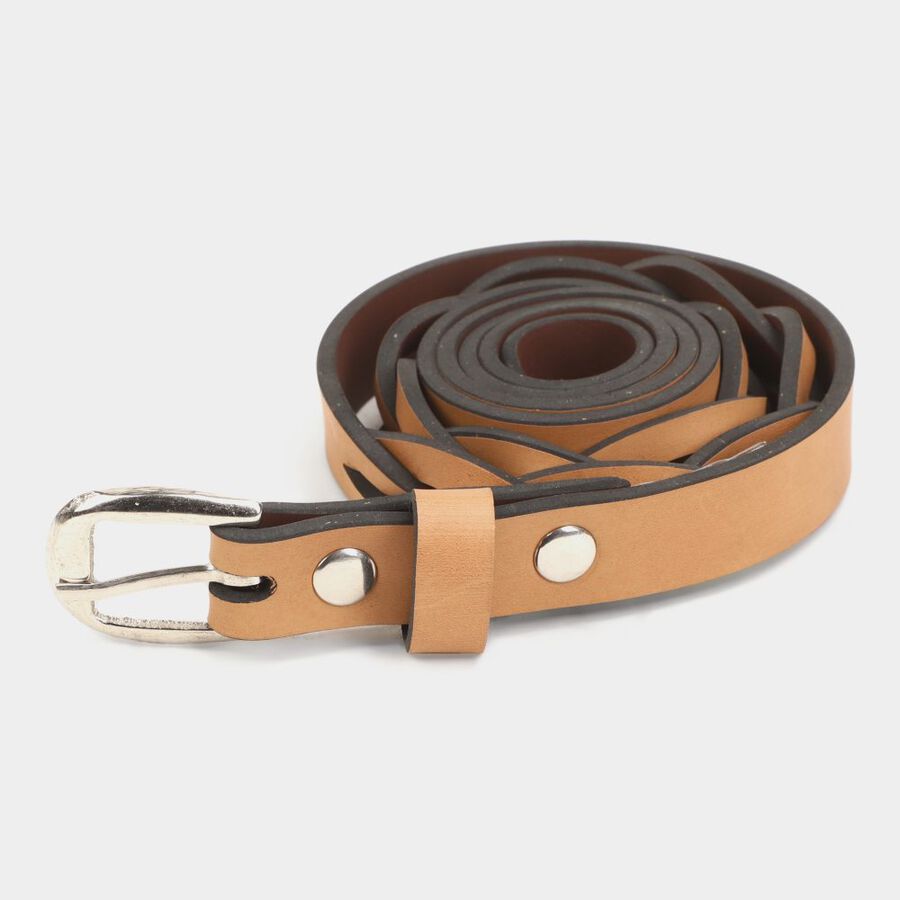 Women's Brown Polyurethane Belt, , large image number null