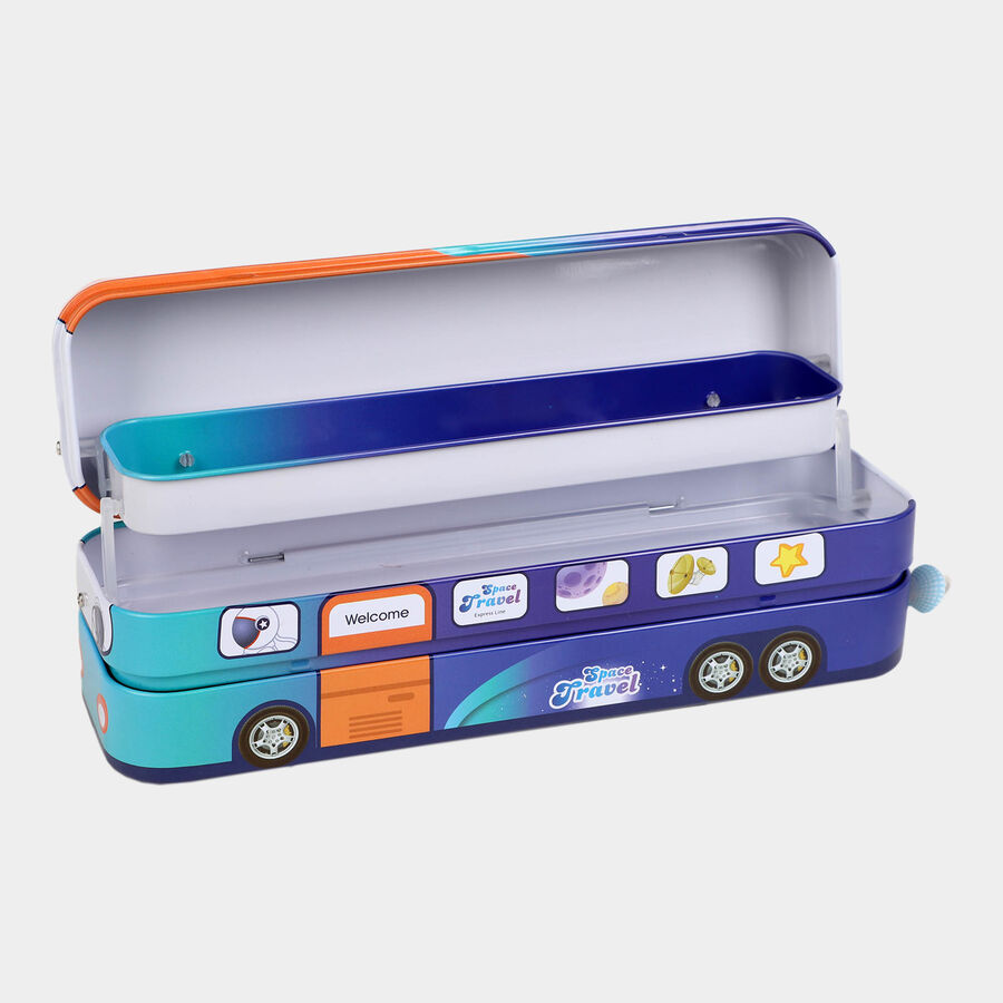 28 Pcs. Plastic Educational Pencil Box - Colour/Design May Vary, , large image number null