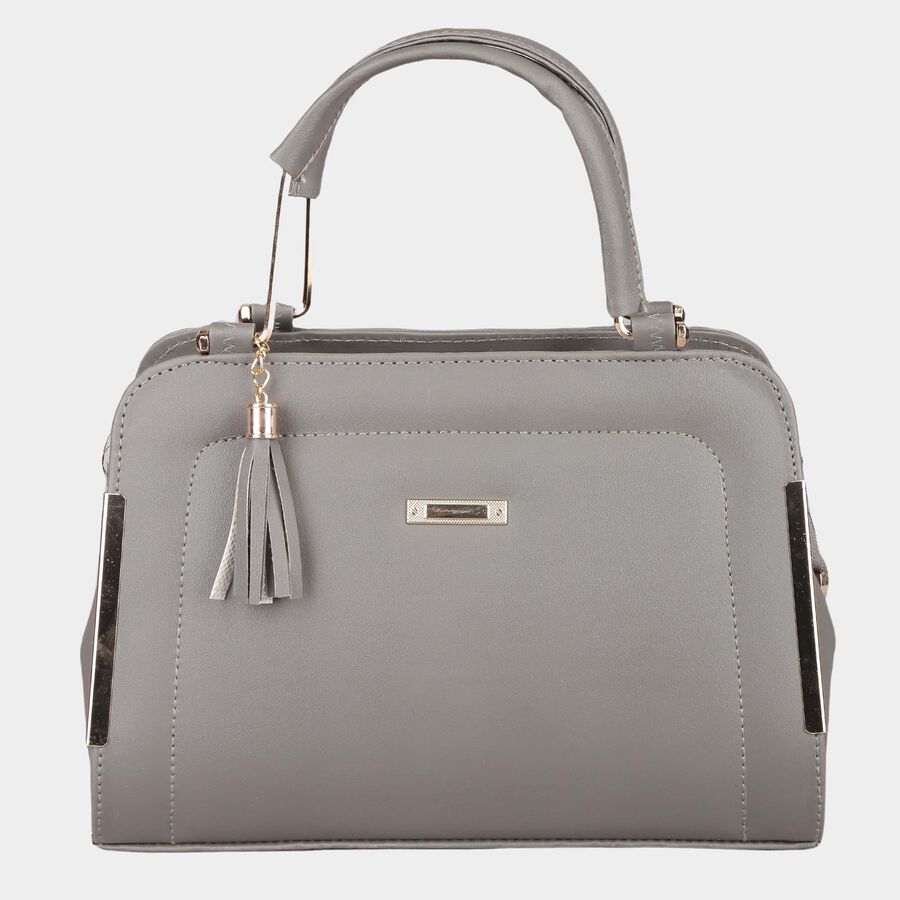 Women's Grey Polyurethane Tote Bag, , large image number null