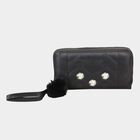 Women's Black Polyurethane Clutch Bag, , small image number null