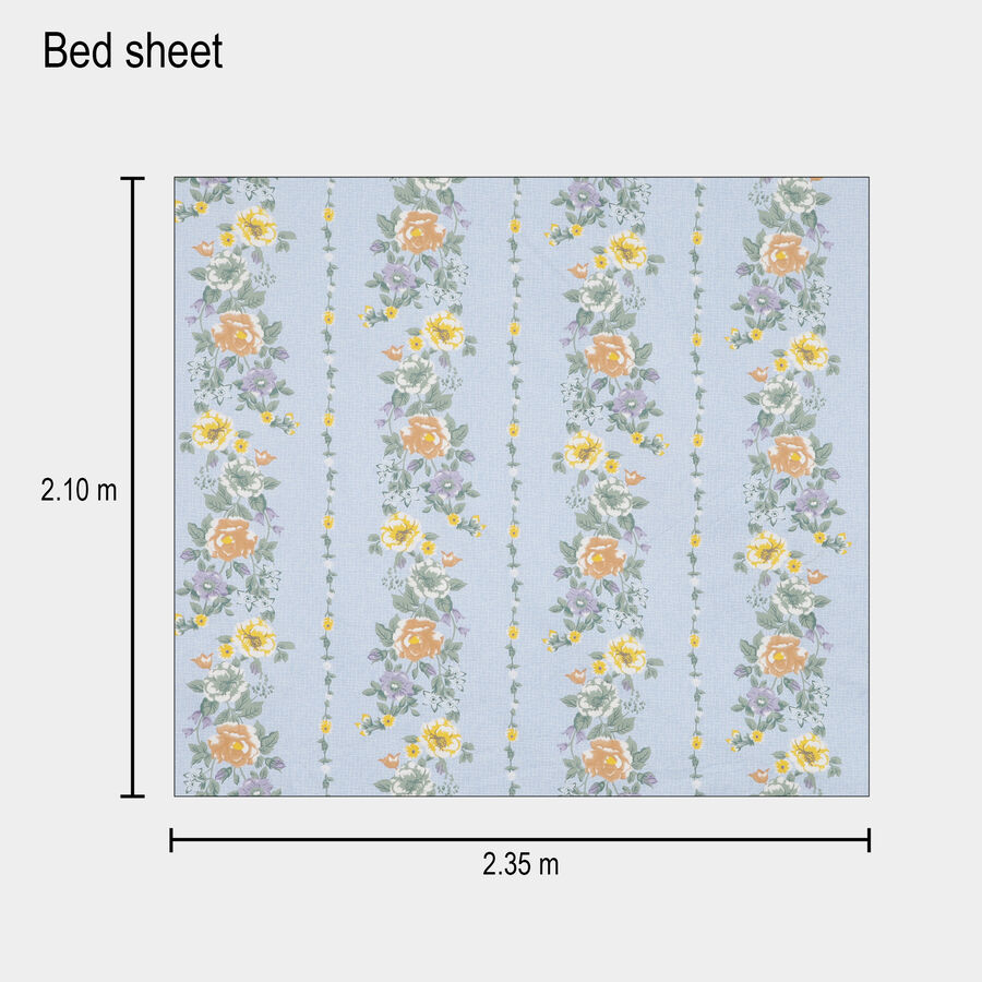 120 GSM Blue Polyester Double Bedsheet, , large image number null