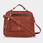 Women's Tan Polyurethane Sling Bag, , small image number null