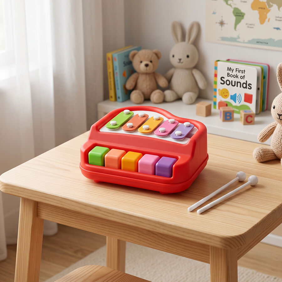Kid's 2-in-1 Piano Xylophone Musical Toy, , large