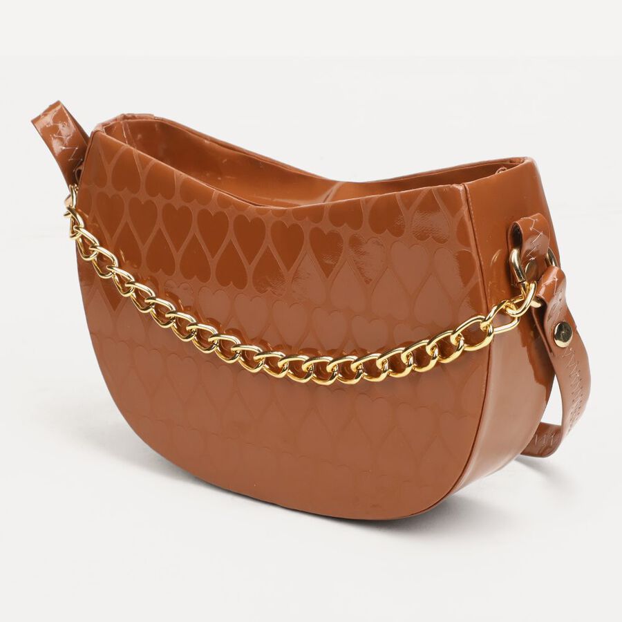 Women's Tan Polyurethane Sling Bag, , large image number null