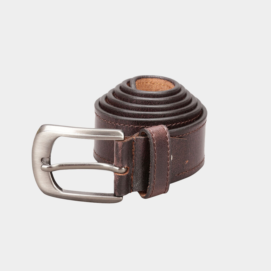 Men's Leather Casual Belt, Size 36, Textured, , large image number null