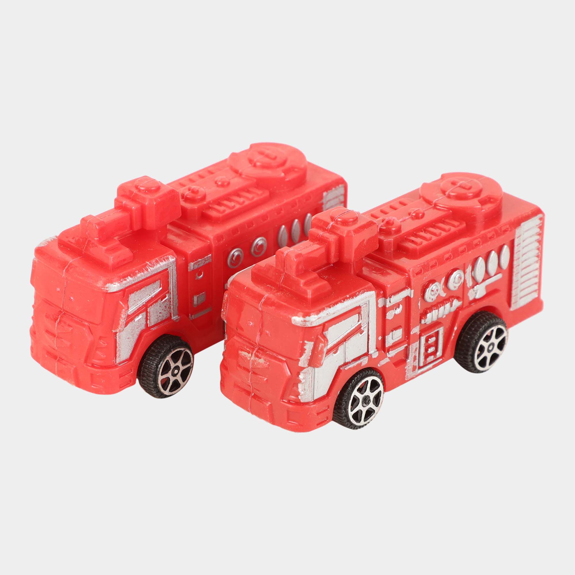 Pull Back Fire Truck Set of 4