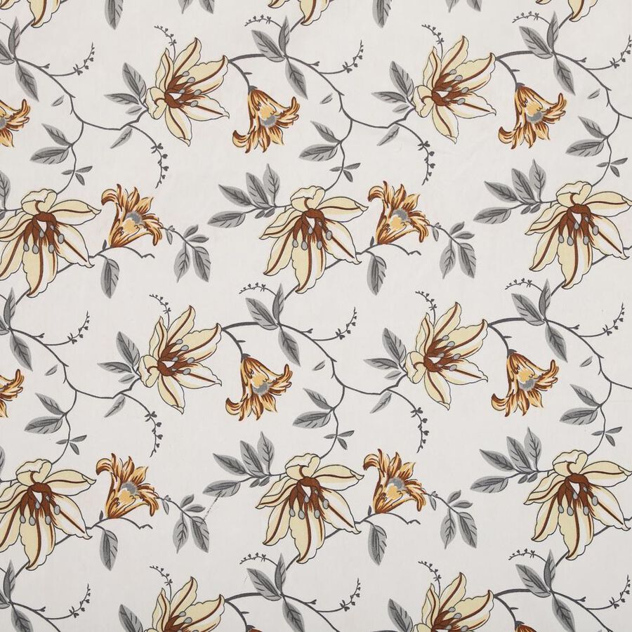 White Floral Printed King Size Bedsheet, , large image number null