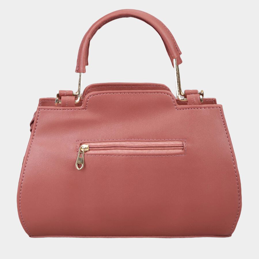 Women's Peach Polyurethane Tote Bag, , large image number null