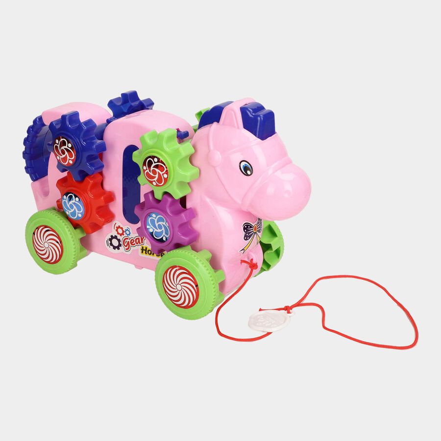 Musical Gear Horse Toy With Wheels - Colour/Design May Vary, , large image number null