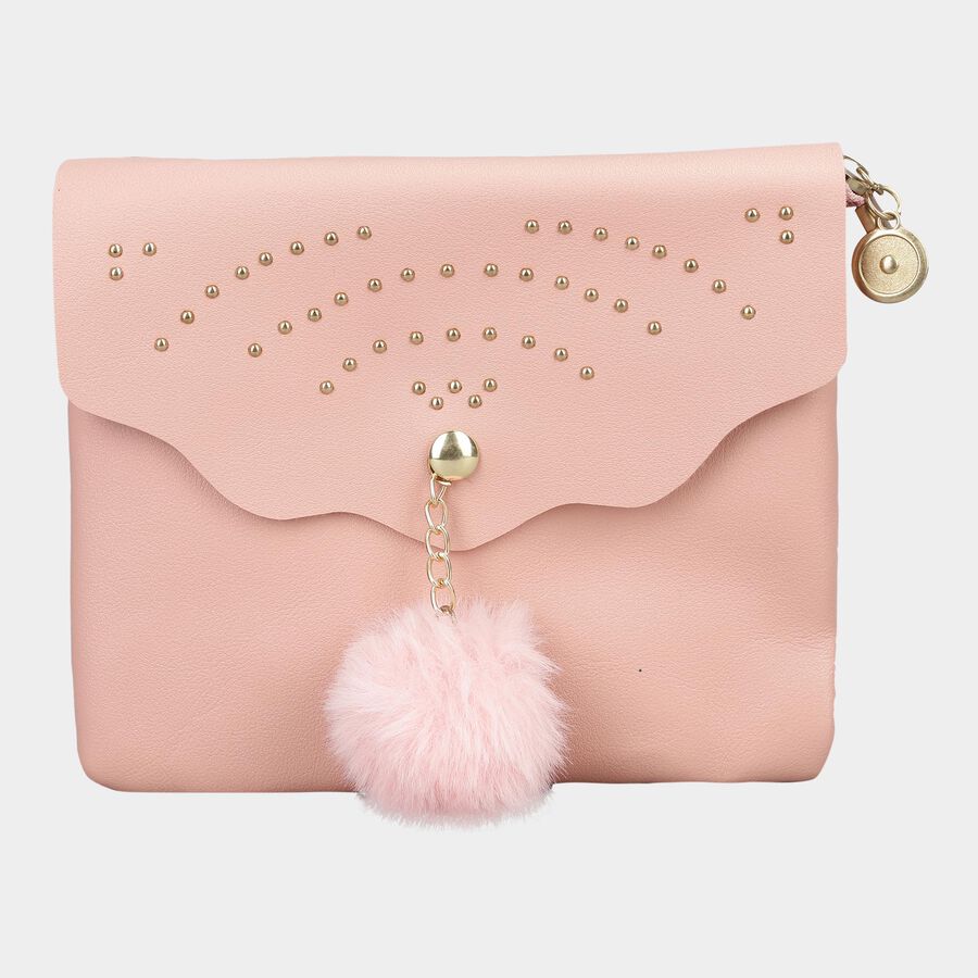 Women's Pink Polyurethane Sling Bag, , large image number null