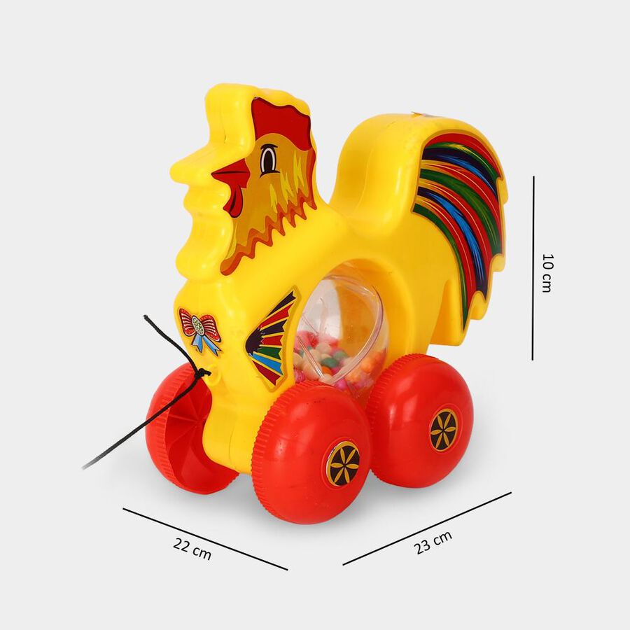 Yellow Plastic Pull Along Jeep Toy , , large