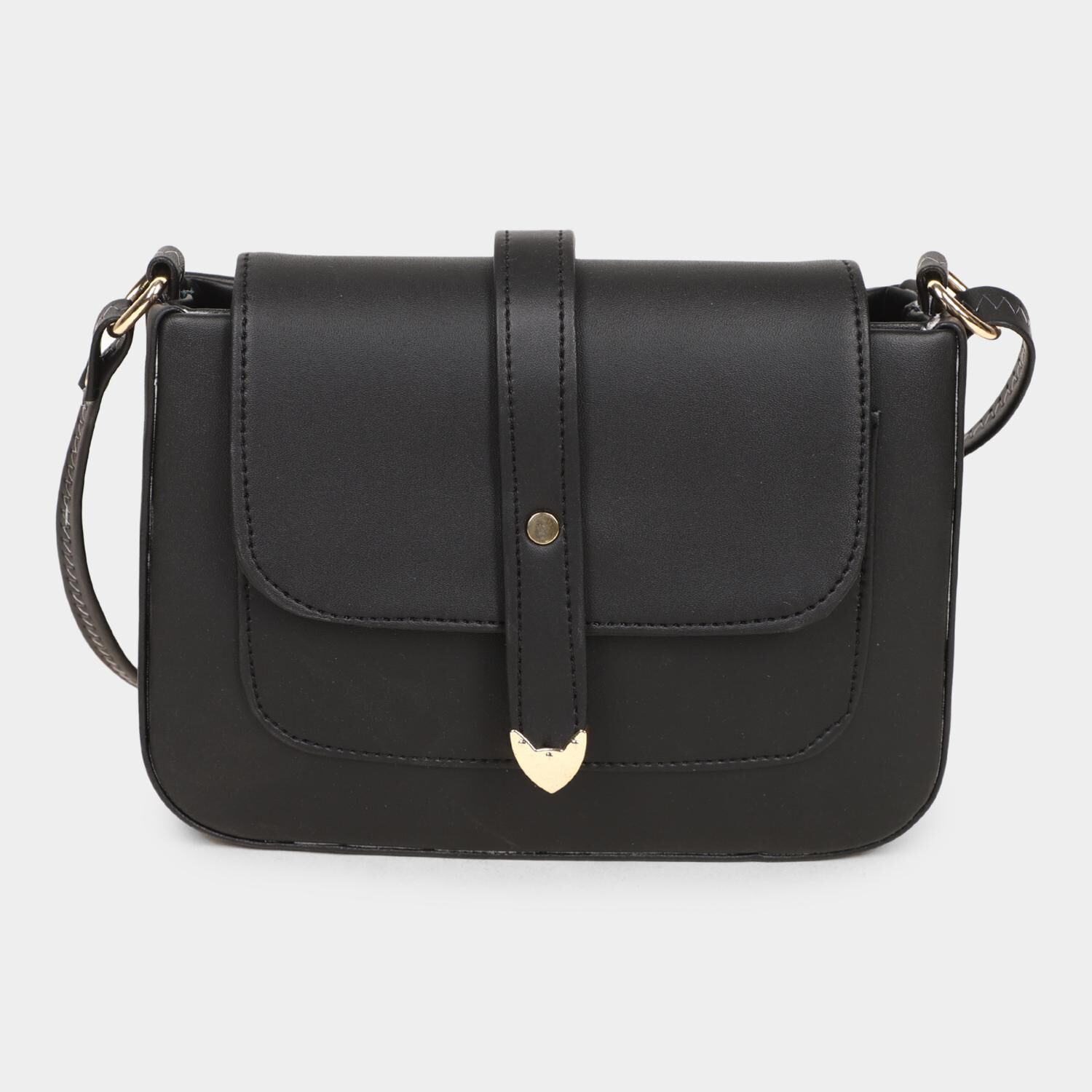 Lucky Charm                         Women's Black Polyurethane Sling Bag