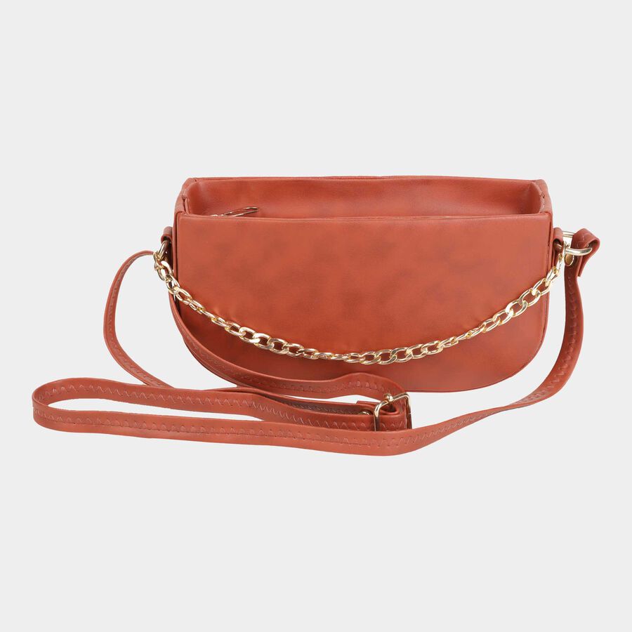 Women's Polyurethane Zipper Sling Bag, , large image number null