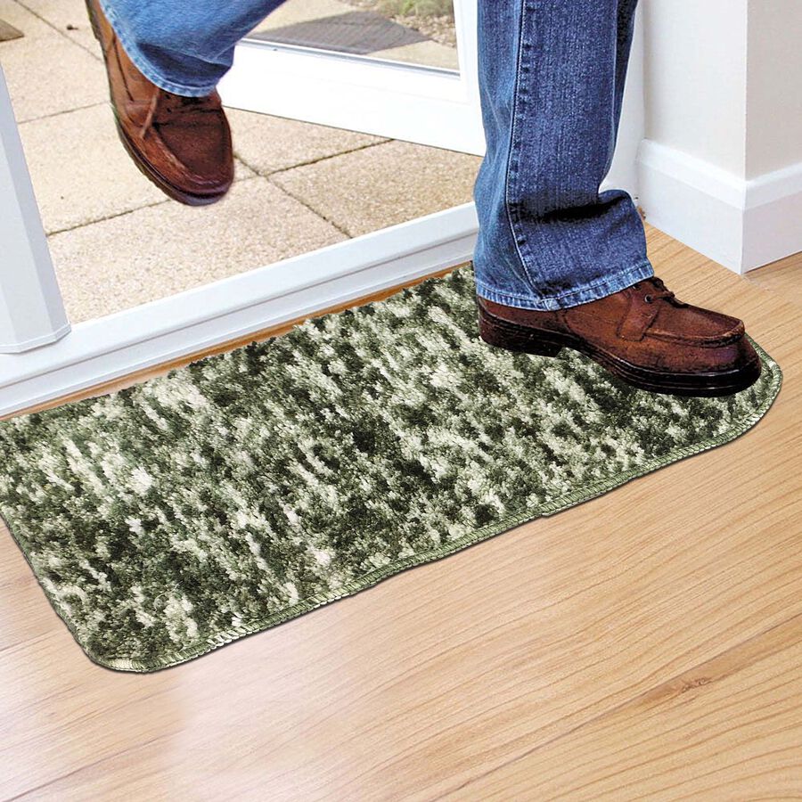 Anti-Skid Green Polyester Door Mat, , large image number null