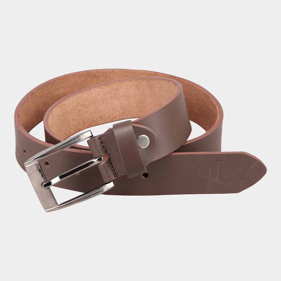 Men's Brown Leather Casual Belt, , large image number null
