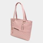 Women's Pink Polyurethane Tote Bag, , small image number null