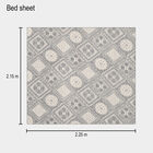 Grey Geometric Printed Double Bedsheet, , small image number null