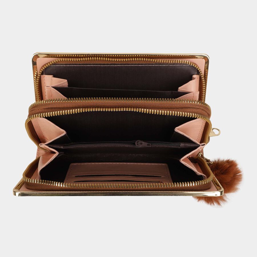 Women's Polyurethane Zipper Hand Pouch, , large image number null
