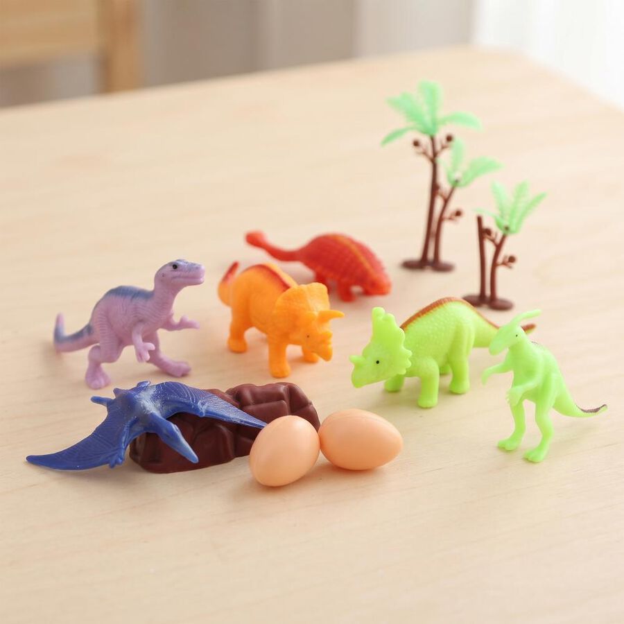 Kid's Cute Dino Miniature Plastic Dinosaur Figures Set, , large
