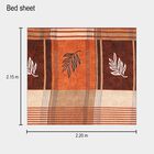 Brown Microfiber Double Bedsheet with Pillow Cover, , small
