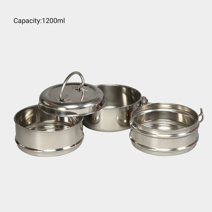 Stainless Steel Clip Tiffin - 3 Pcs., , large image number null