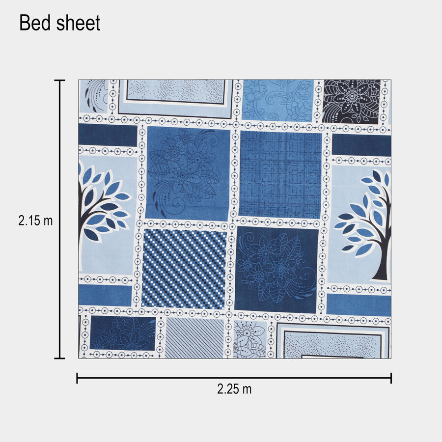 120 GSM Blue Polyester Double Bedsheet, , large image number null