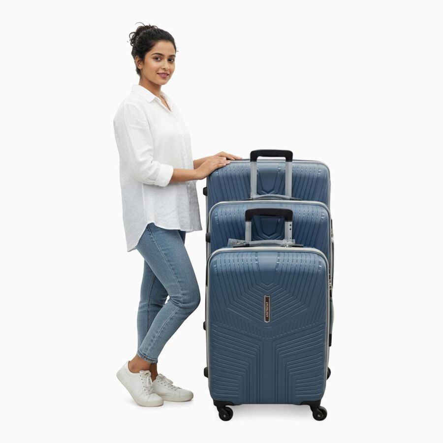 4-Wheel Polypropylene Hard Case Trolley, Set of 3, , large