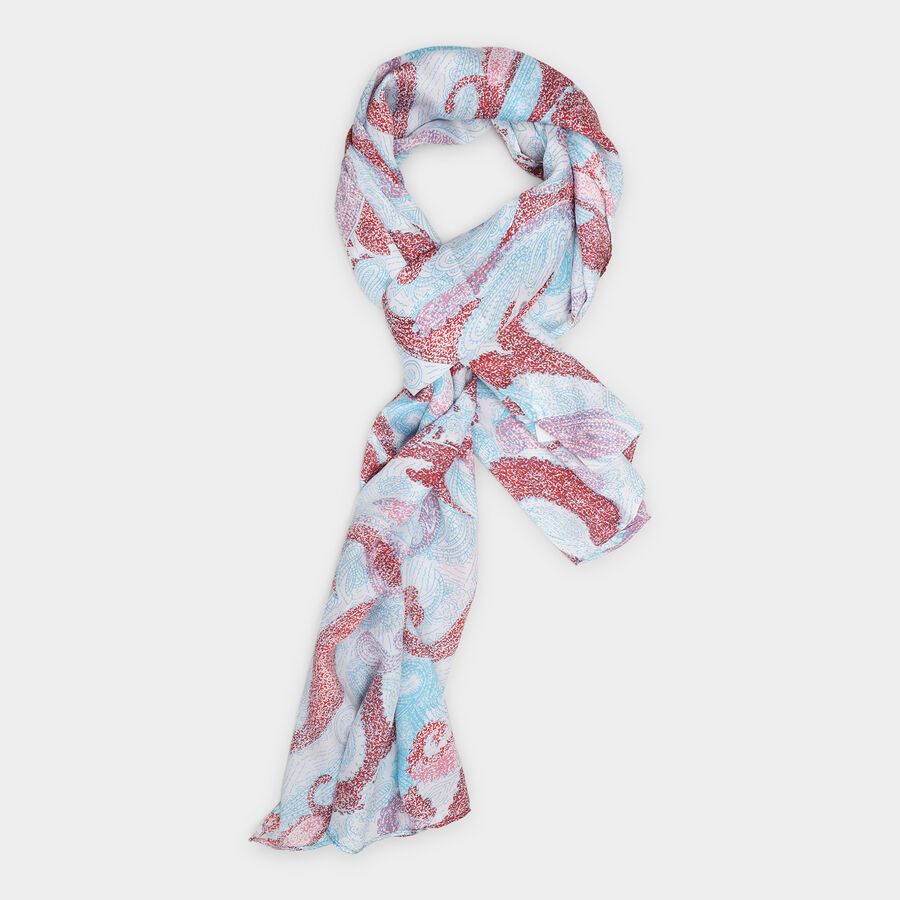 Women's Light Blue Nylon/Polyester Scarf, , large image number null