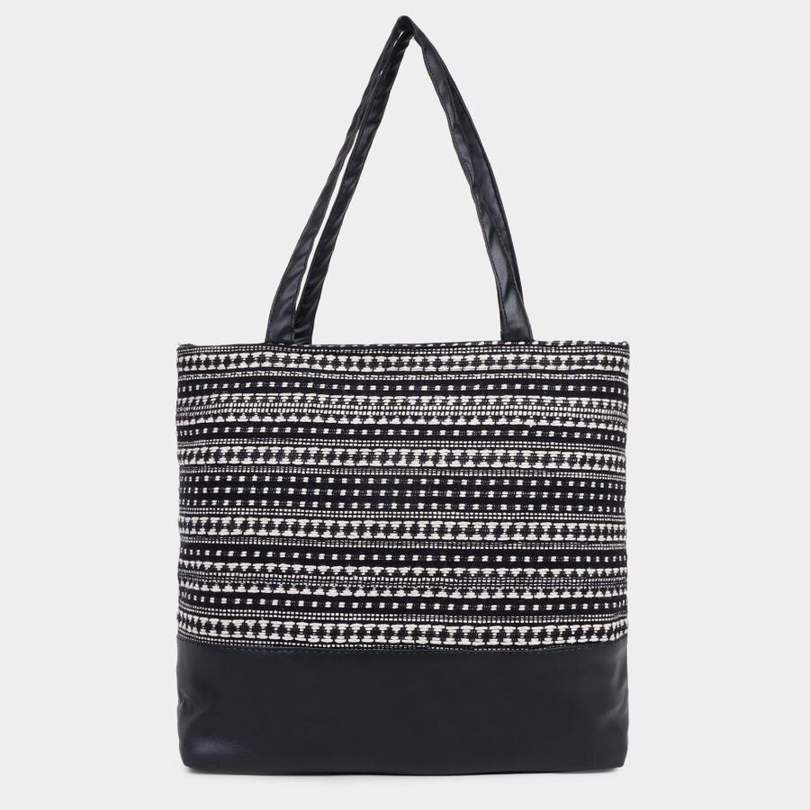Women's Black Canvas Tote Bag, , large image number null
