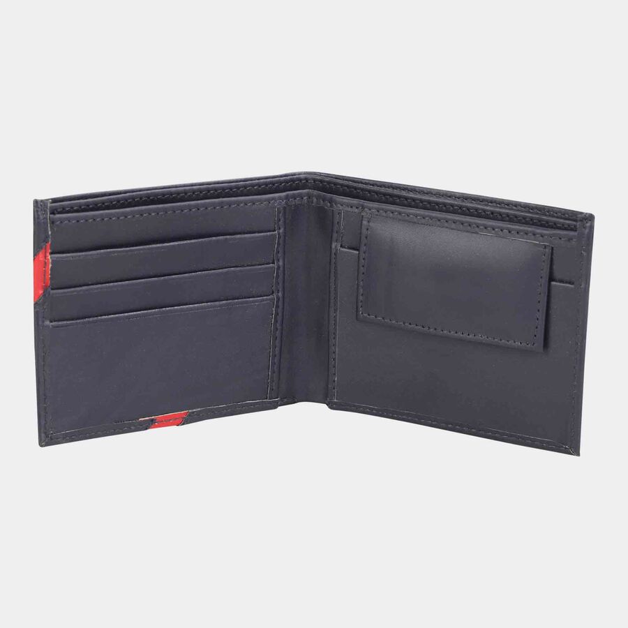 Men's Blue Polyurethane Wallet, , large