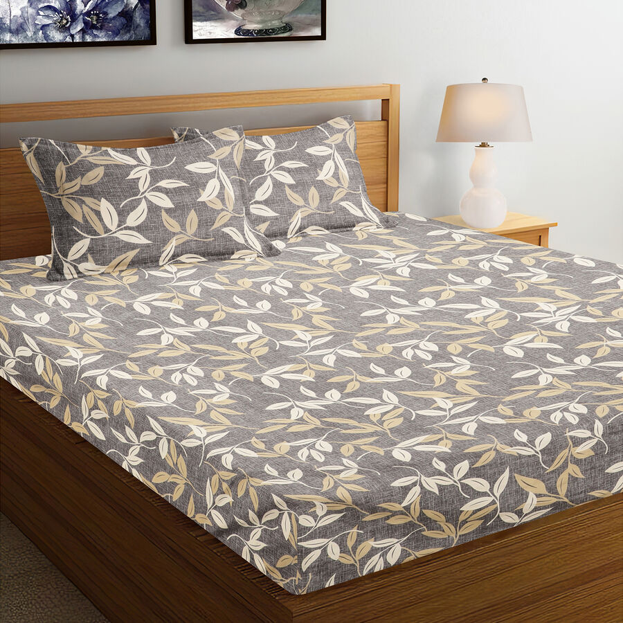 120 GSM Grey Microfiber Double Bedsheet, , large image number null
