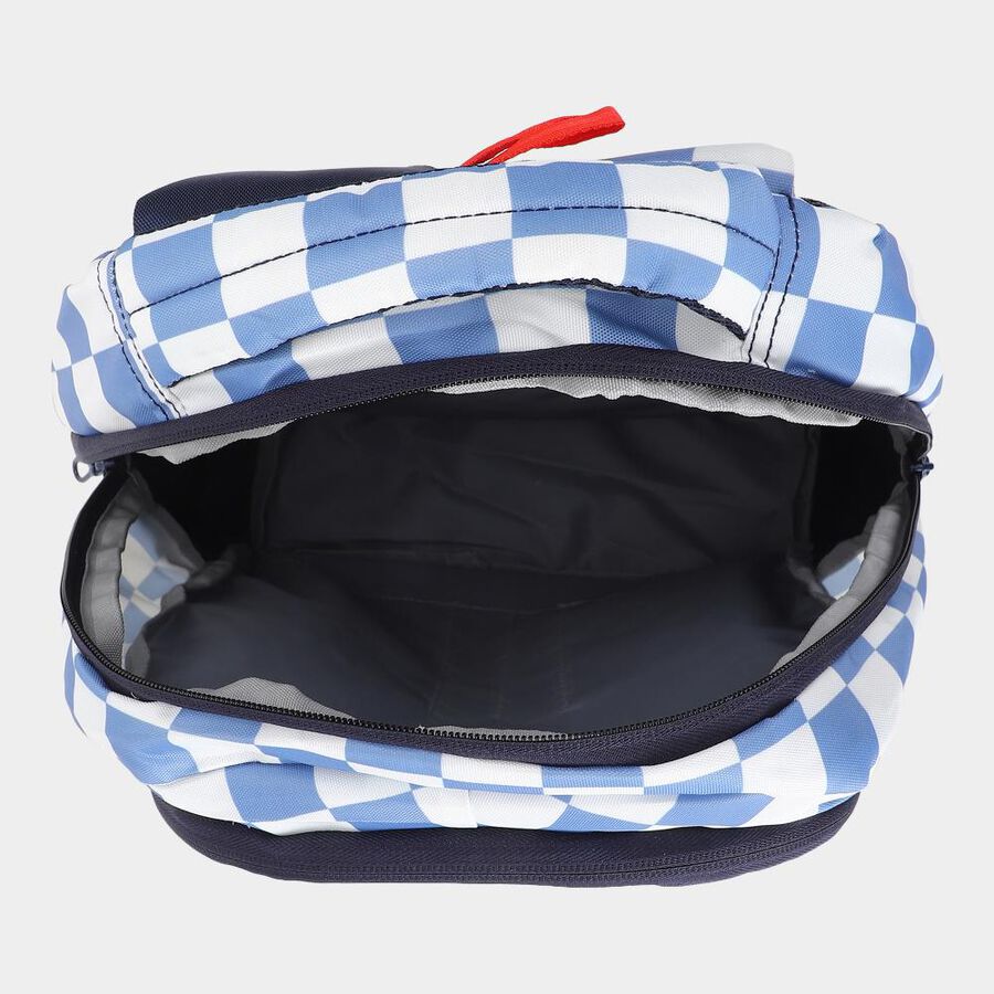 Stylish Blue School Bag with Car Graphic, , large