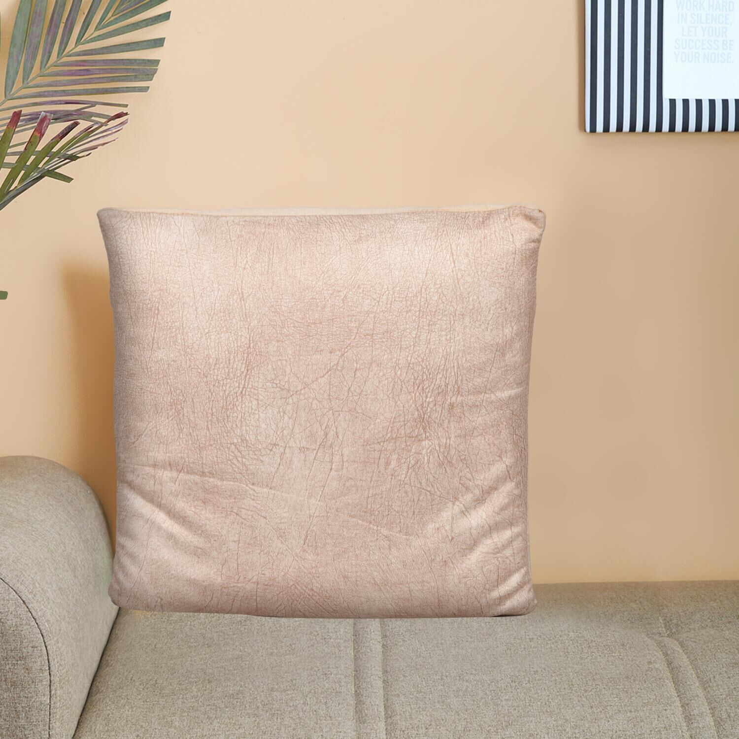Home Beautiful                         Beige Polyester Cushion Cover