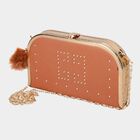 Women's Brown Polyurethane Clutch Bag, , small image number null