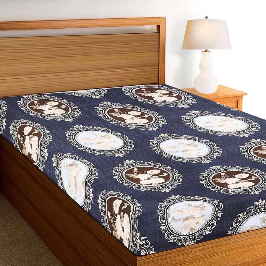 Dark Blue Microfiber Single Bedsheet, , large image number null