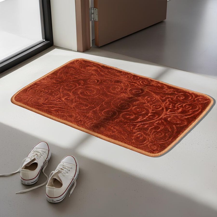 Anti-SKId Brown Polyester Door Mat, , large image number null