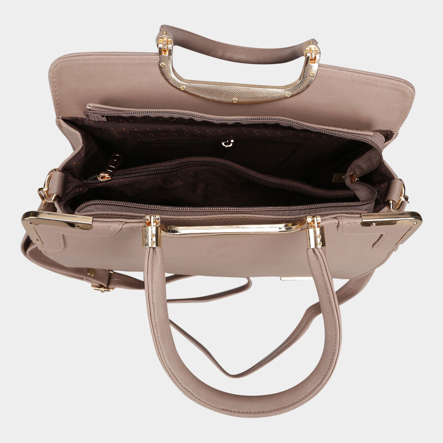 Women's Beige Polyurethane Tote Bag, , large image number null